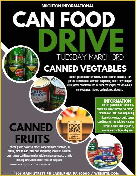 Free Can Food Drive Flyer Template Of Can Food Template