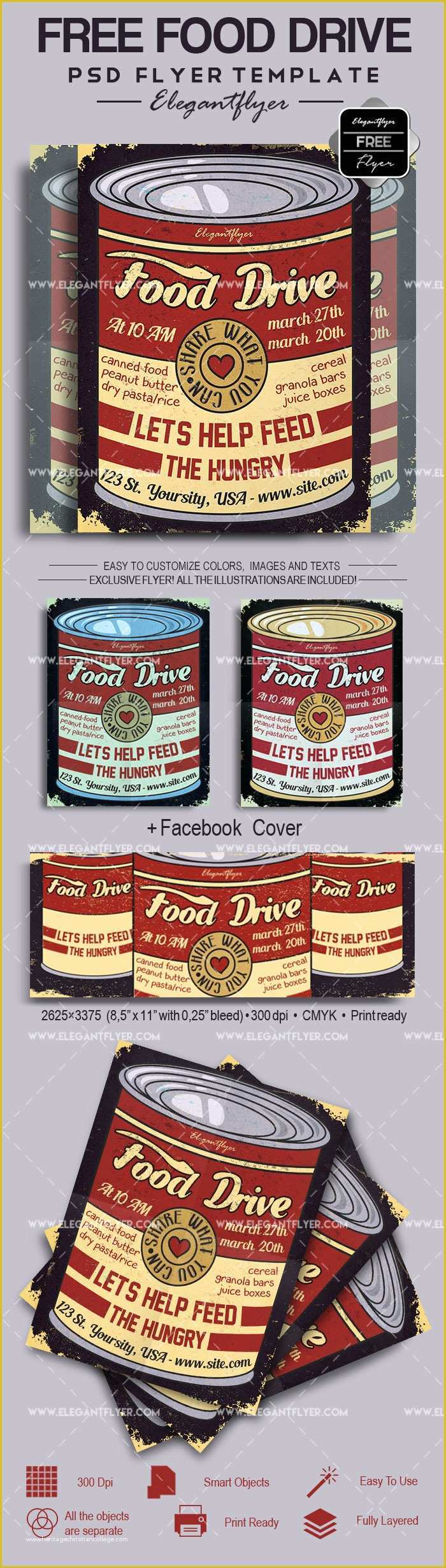Free Can Food Drive Flyer Template Of Food Drive – Free Flyer Psd Template – by Elegantflyer