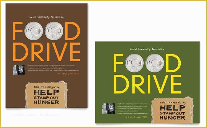 Free Can Food Drive Flyer Template Of Holiday Food Drive Fundraiser Poster Template Design