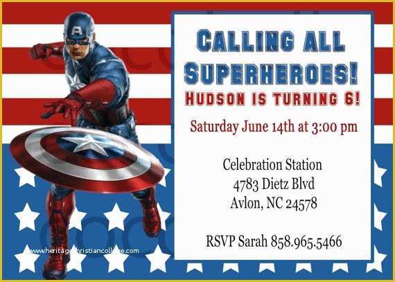 Free Captain America Invitation Templates Of Baby Shower Invitation Templates Captain America Birthday