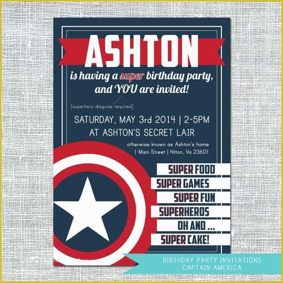 Free Captain America Invitation Templates Of Birthday Invitation Cards Captain America Birthday