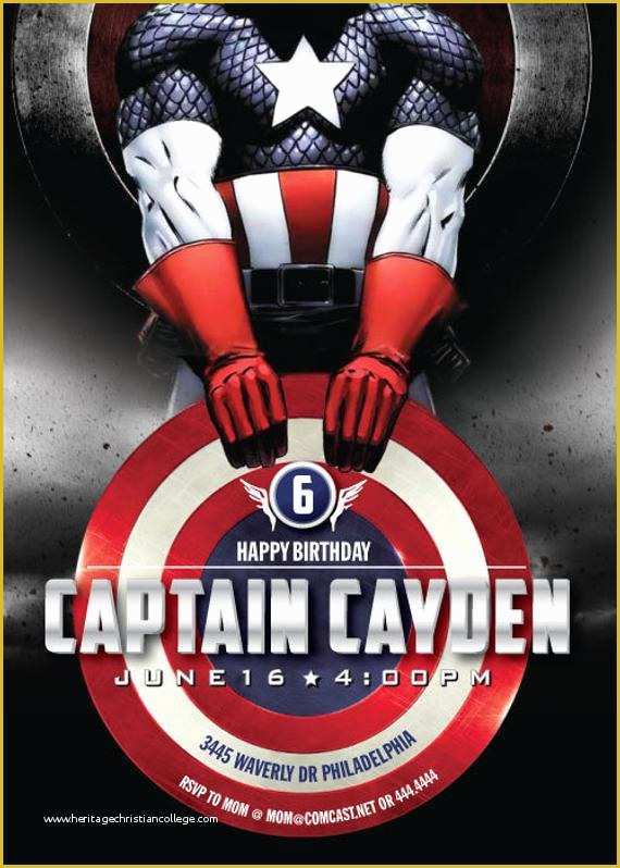 Free Captain America Invitation Templates Of Captain America 5x7 Birthday Invitation
