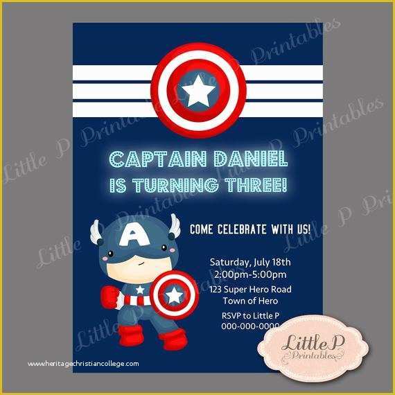 Free Captain America Invitation Templates Of Captain America Birthday Invitation Avengers Invitation