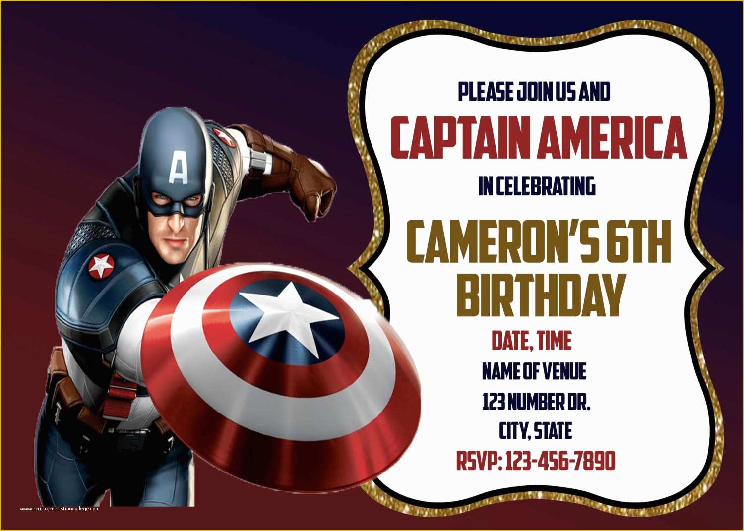 Free Captain America Invitation Templates Of Captain America Birthday Invitation Captain by