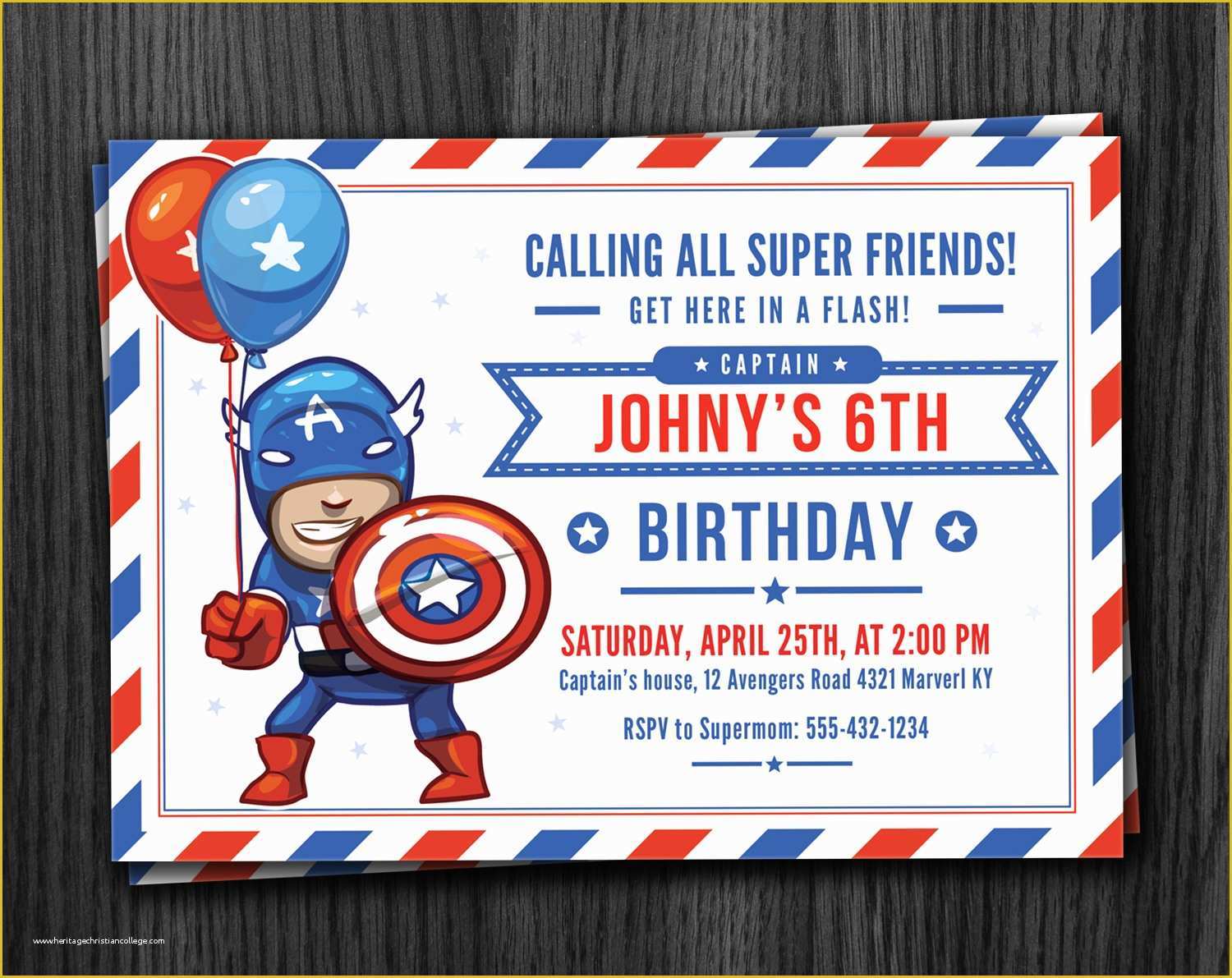 Free Captain America Invitation Templates Of Captain America Birthday Invitation Download