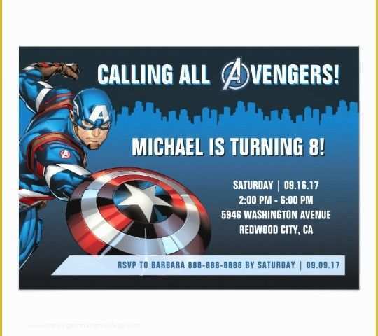 Free Captain America Invitation Templates Of Captain America Birthday Invitation