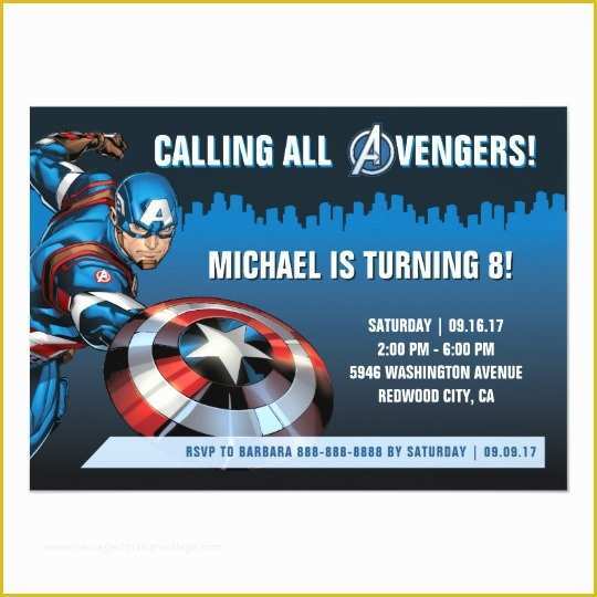 Free Captain America Invitation Templates Of Captain America Birthday Invitation