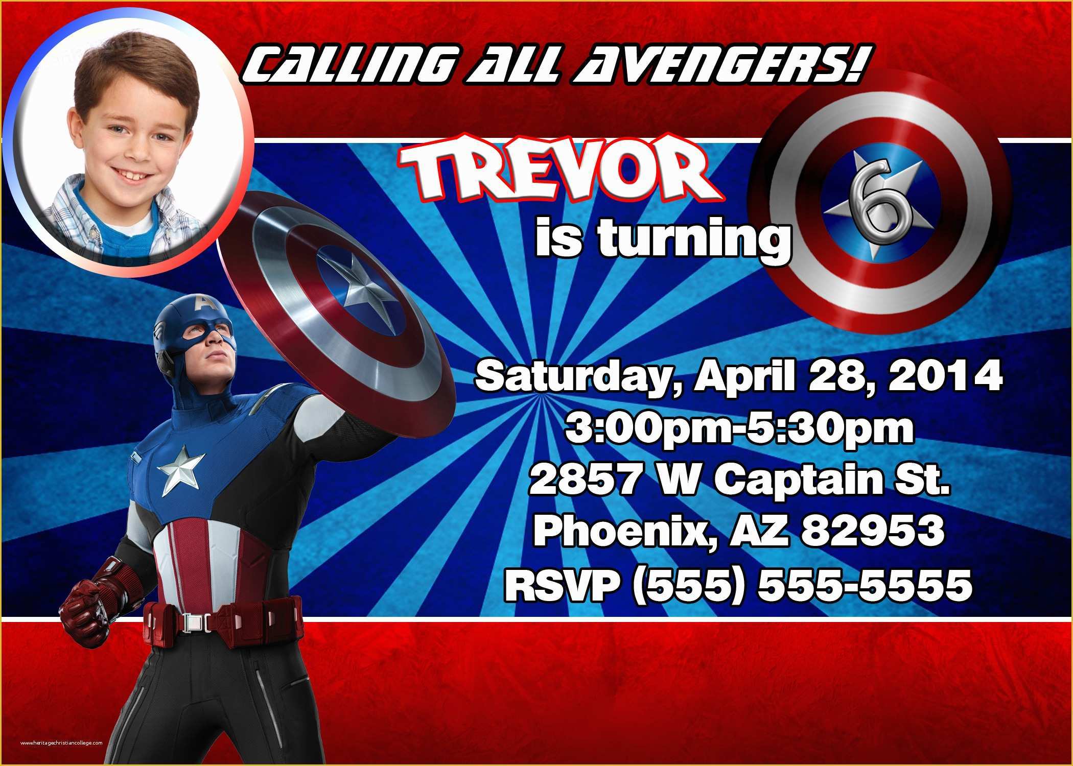 Free Captain America Invitation Templates Of Captain America Birthday Invitations