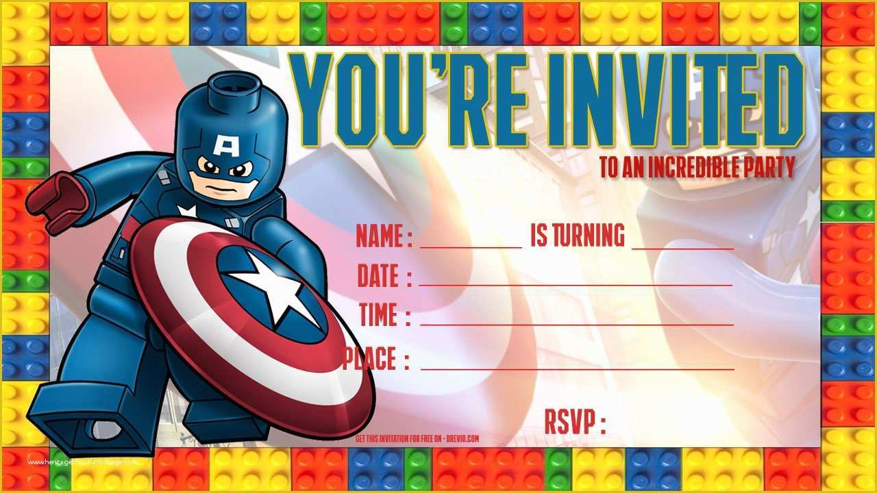 Free Captain America Invitation Templates Of Captain America Birthday Invitations