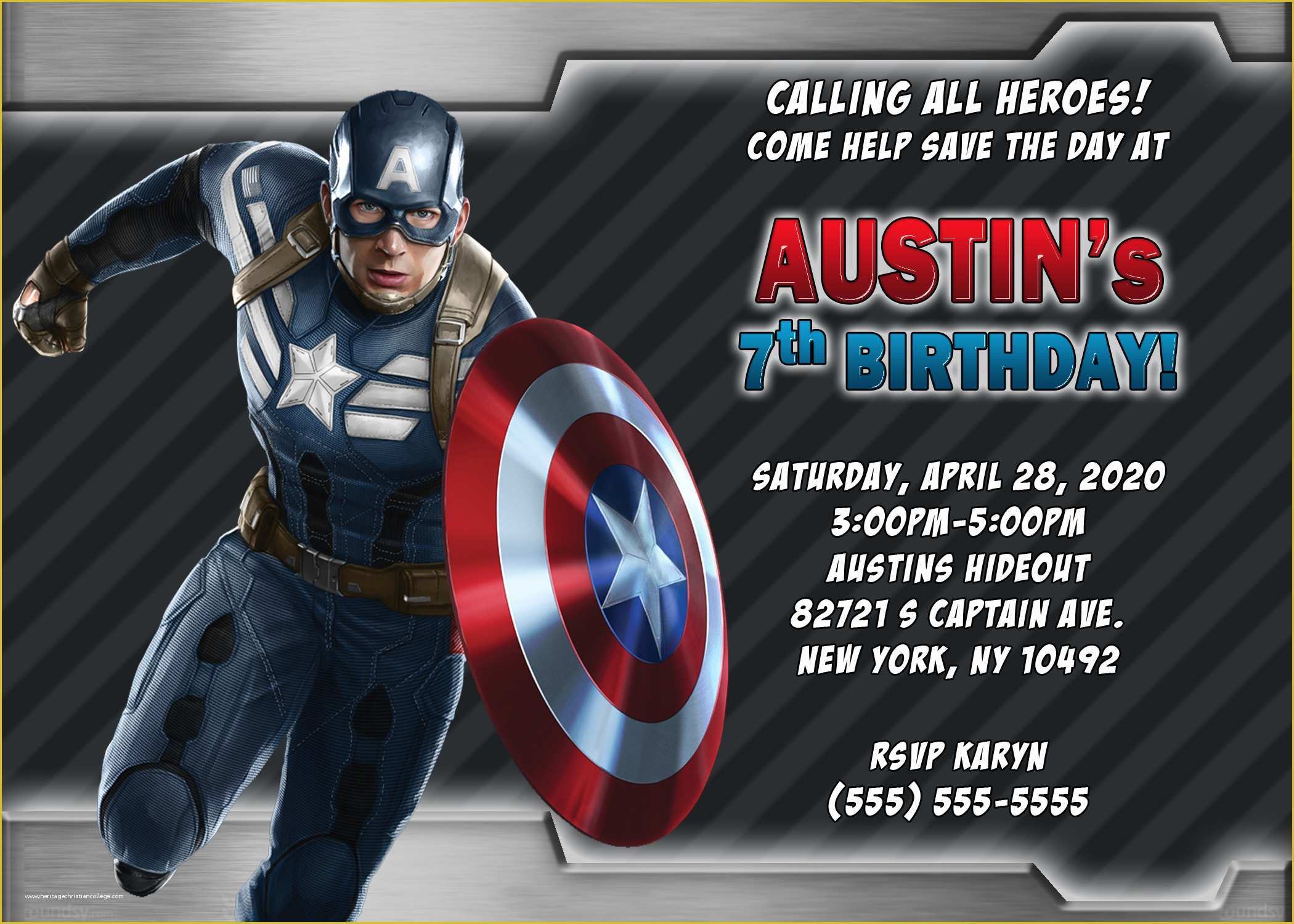 Free Captain America Invitation Templates Of Captain America Birthday Invitations