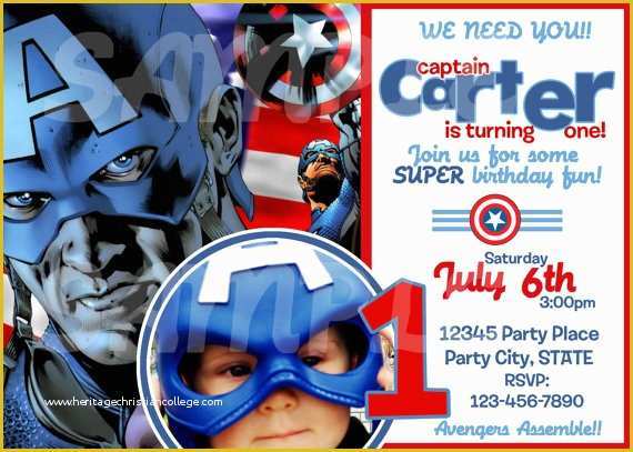 Free Captain America Invitation Templates Of Captain America Birthday Party Invitation Ideas – Bagvania