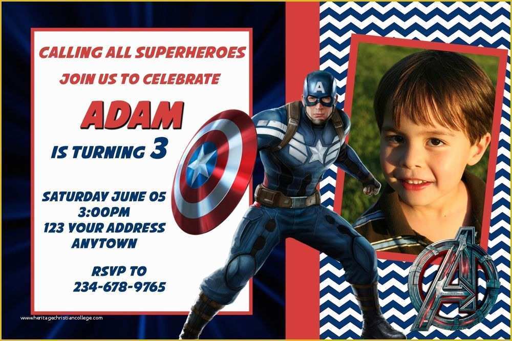 Free Captain America Invitation Templates Of Captain America Civil War Birthday Party Invitations