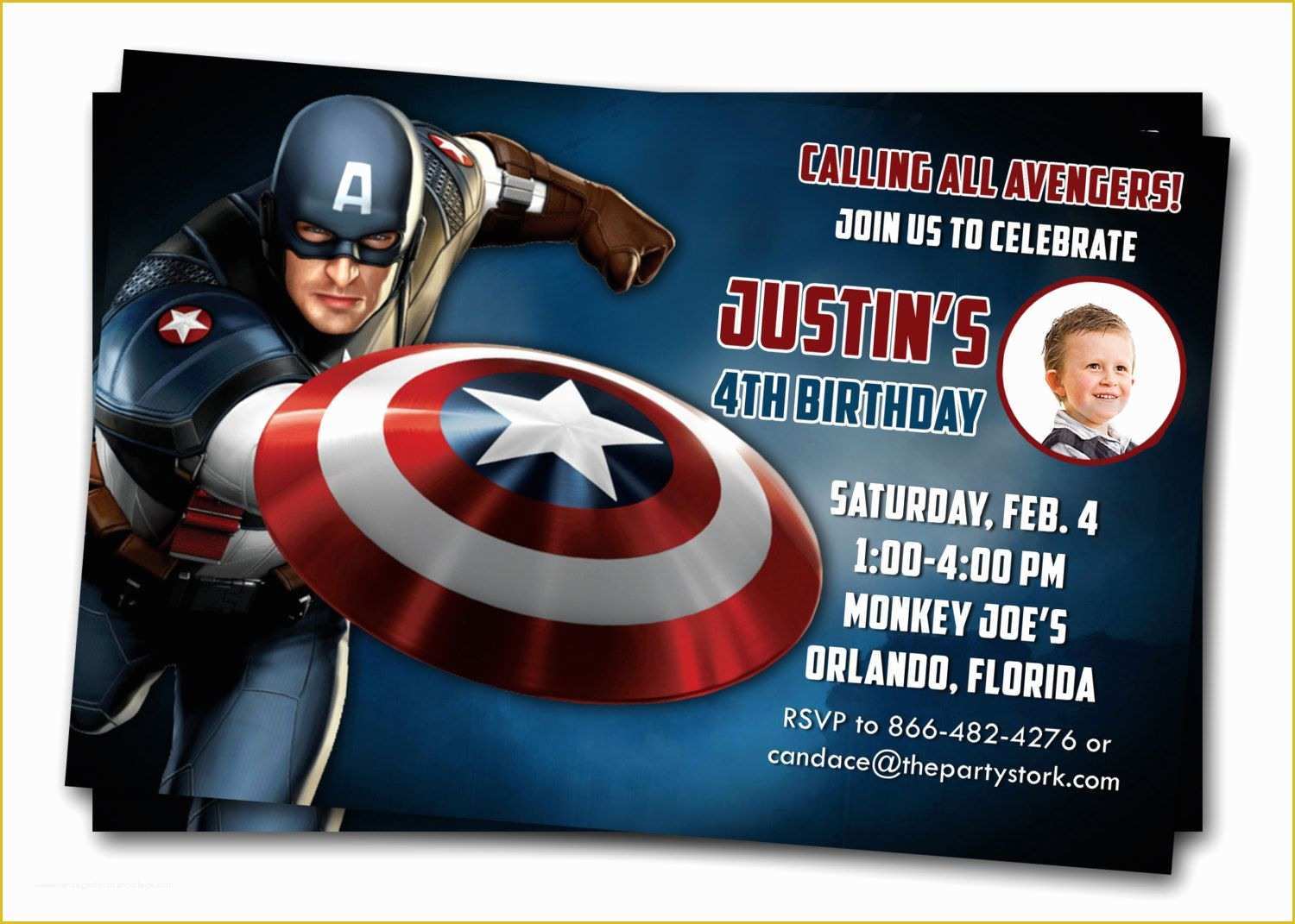 Free Captain America Invitation Templates Of Captain America Invitations Printable Boys Birthday Party