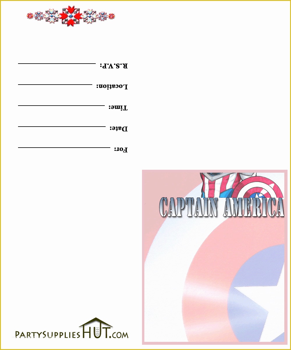 Free Captain America Invitation Templates Of Captain America Party Invitation Template