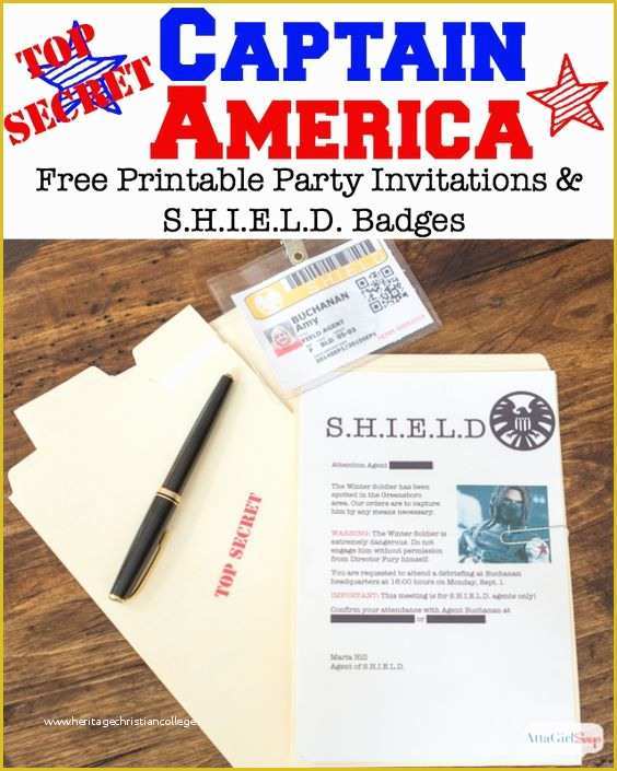 Free Captain America Invitation Templates Of Captain America Printable Party Invitations and Agents Of