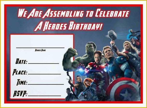 Free Captain America Invitation Templates Of Free Avengers Age Of Ultron Printable Birthday Invitation