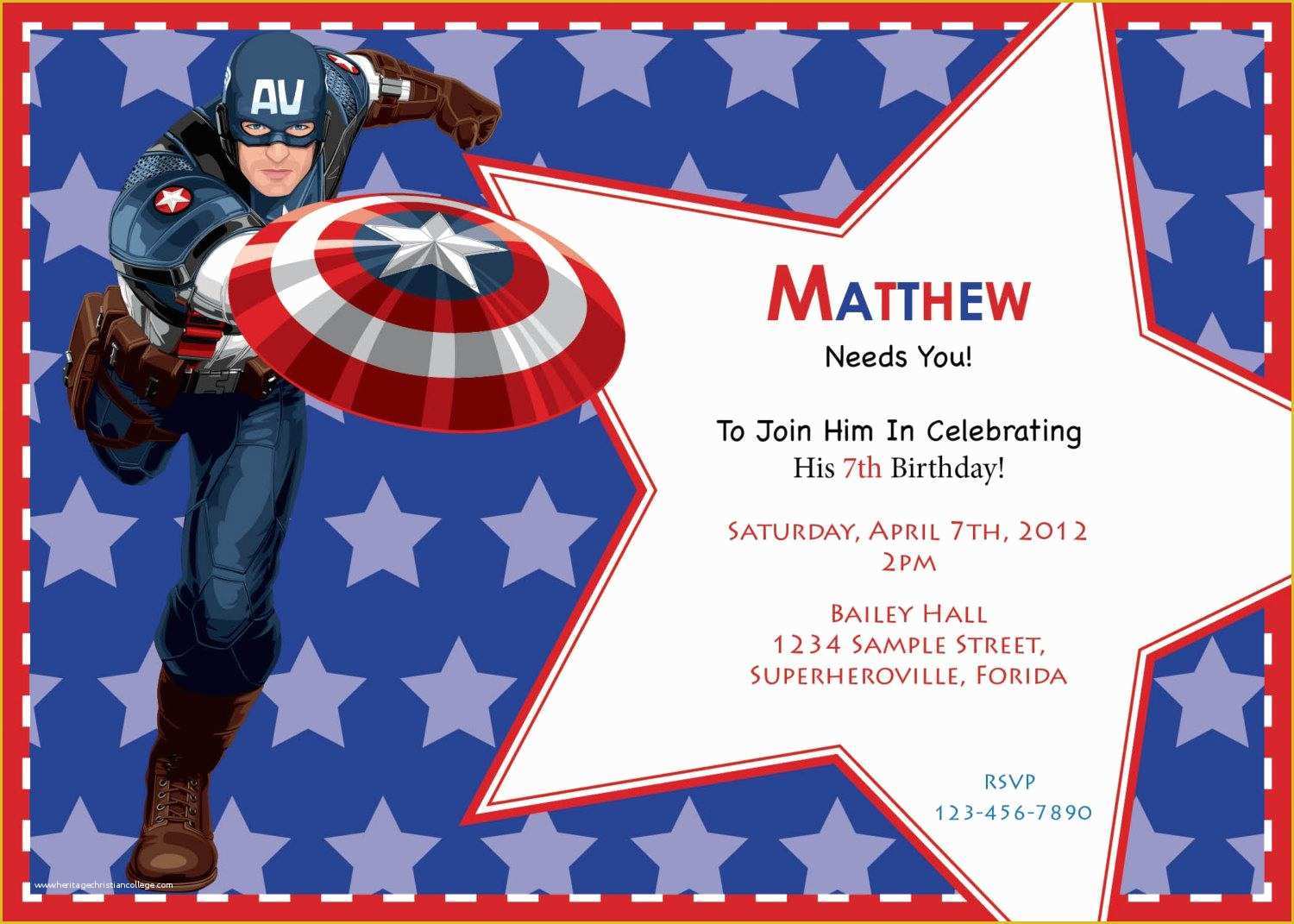 Free Captain America Invitation Templates Of Free Captain America Invitation Templates Fwauk