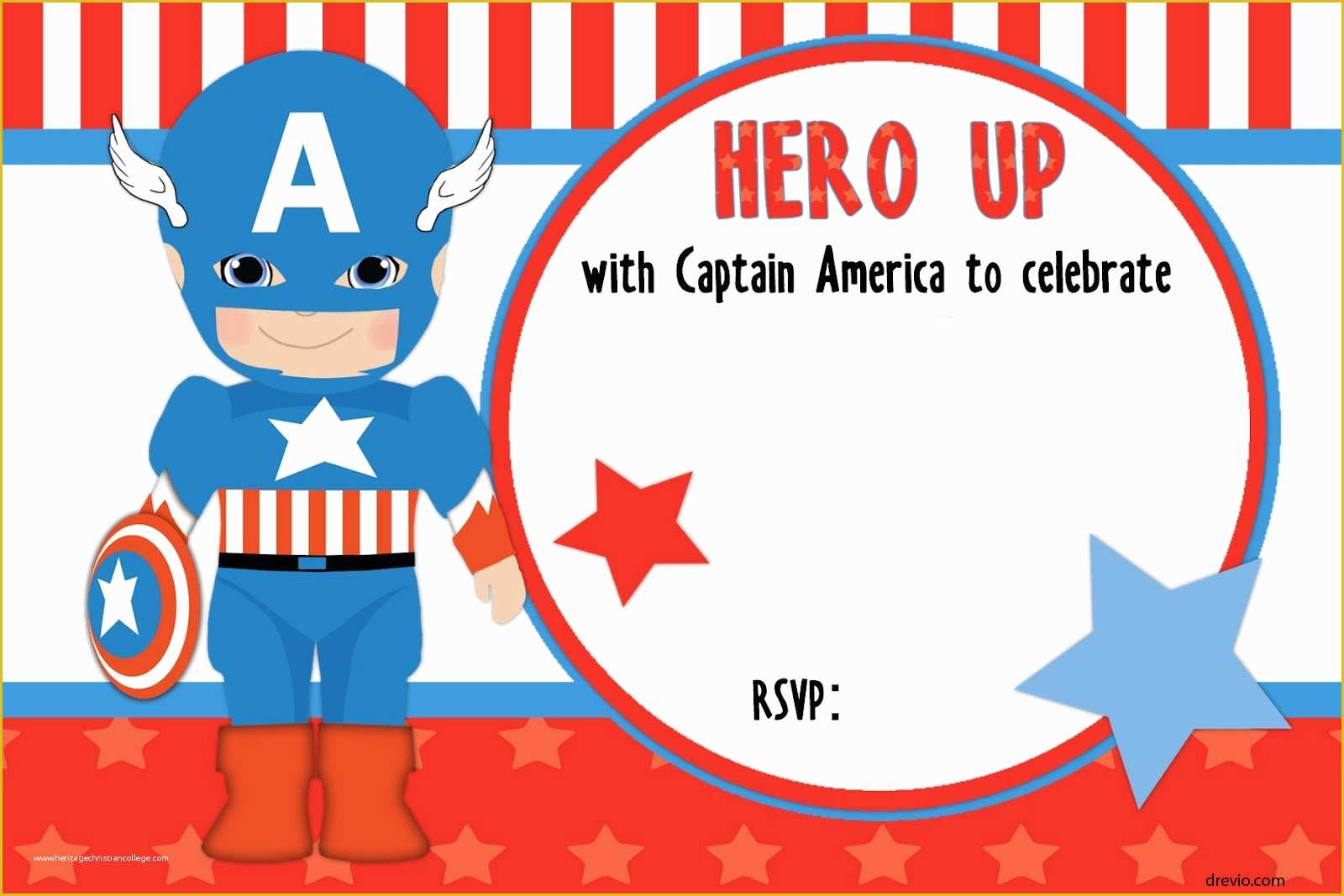 Free Captain America Invitation Templates Of Free Printable Captain America Birthday Invitation