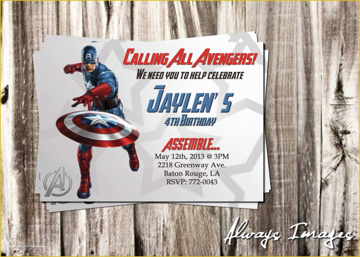 Free Captain America Invitation Templates Of Items Similar to Birthday Invitation Template Captain