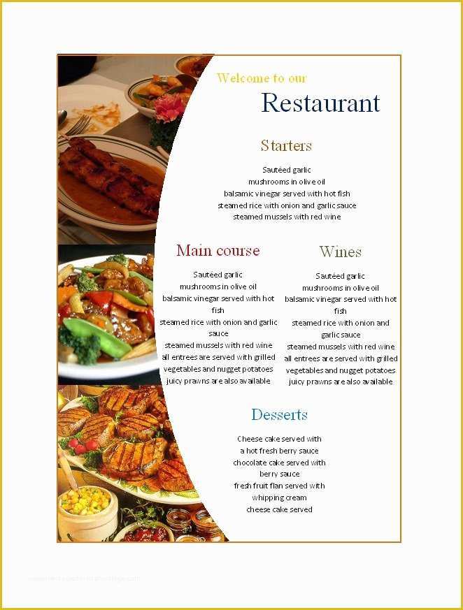 Free Catering Menu Templates for Microsoft Word Of 31 Free Restaurant Menu Templates & Designs Free