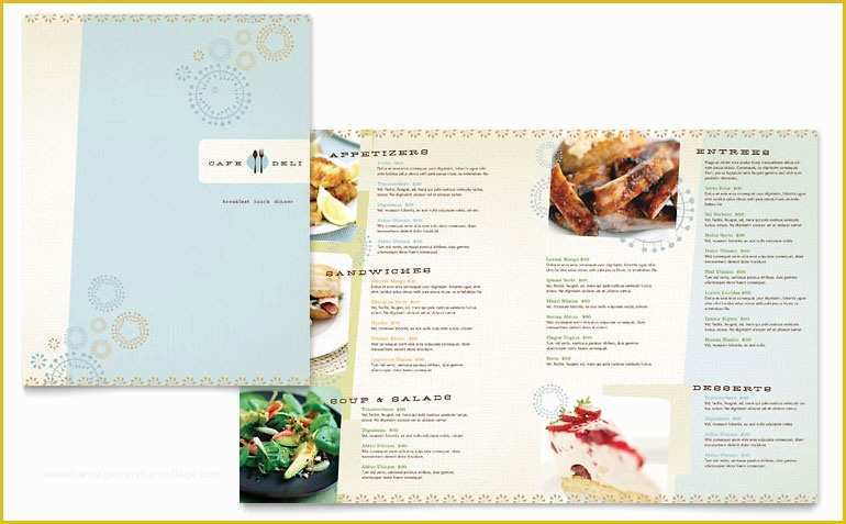 Free Catering Menu Templates for Microsoft Word Of Cafe Deli Menu Template Word & Publisher