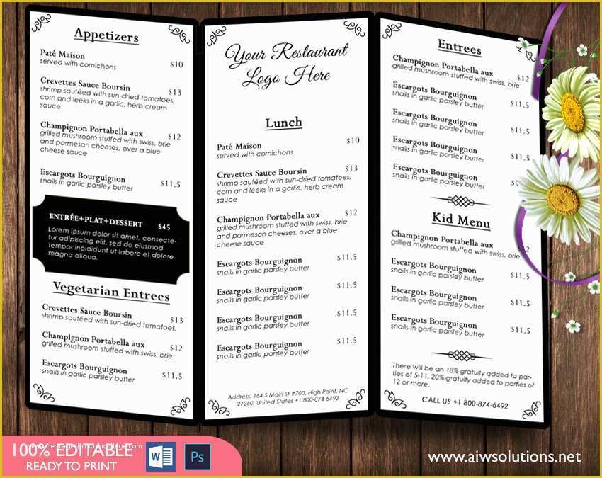 Free Catering Menu Templates for Microsoft Word Of Design & Templates Menu Templates Wedding Menu Food