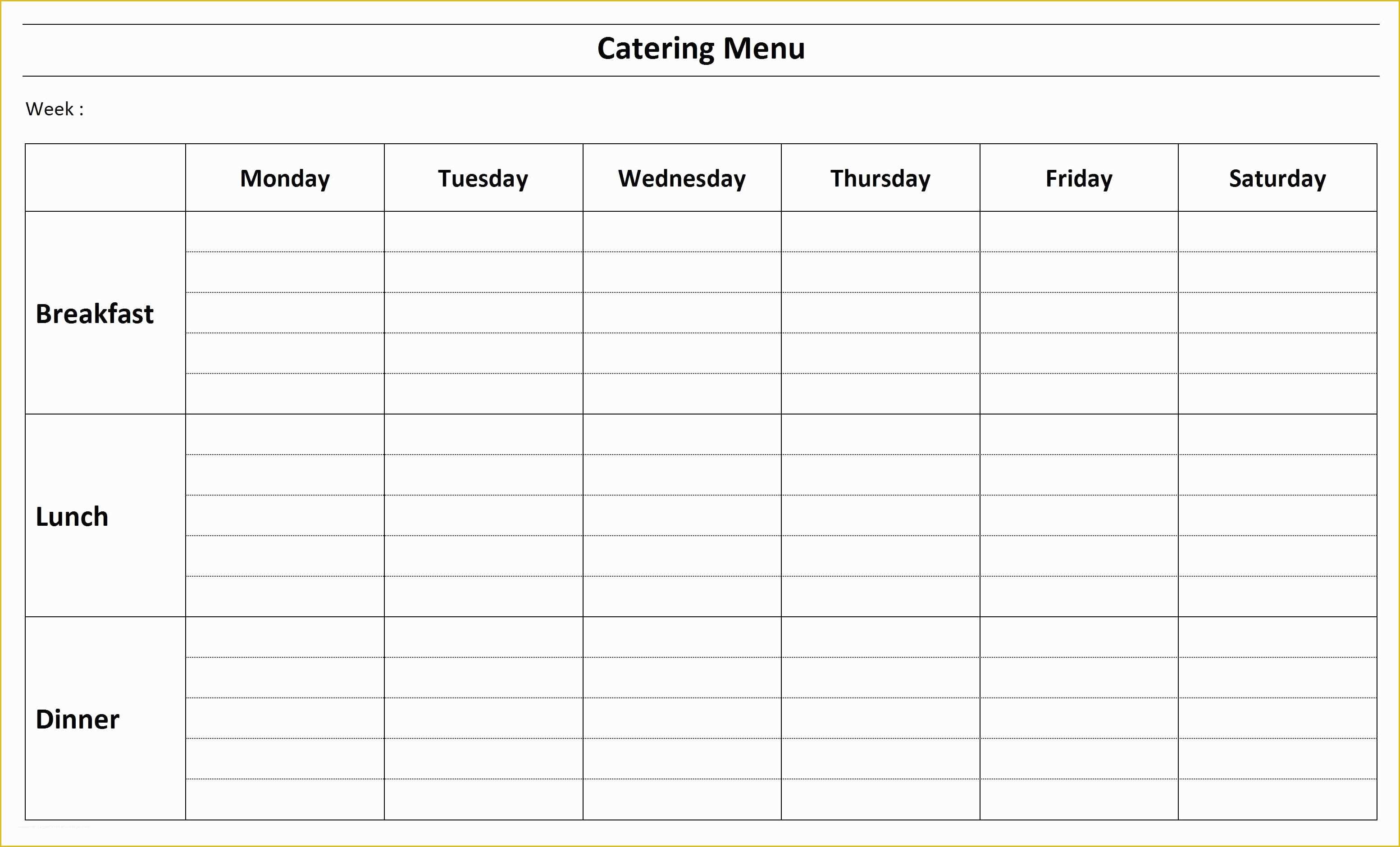 Free Catering Menu Templates for Microsoft Word Of Free Catering Menu Template
