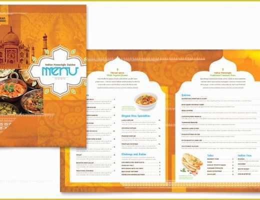 Free Catering Menu Templates for Microsoft Word Of Indian Restaurant Menu Template Word &amp; Publisher