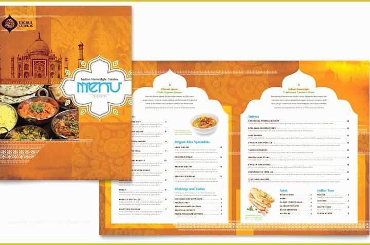 Free Catering Menu Templates for Microsoft Word Of Indian Restaurant Menu Template Word &amp; Publisher
