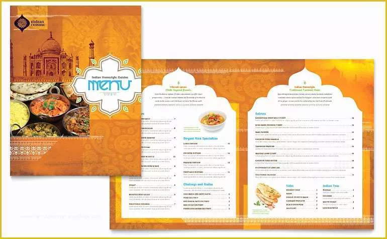 Free Catering Menu Templates for Microsoft Word Of Indian Restaurant Menu Template Word &amp; Publisher