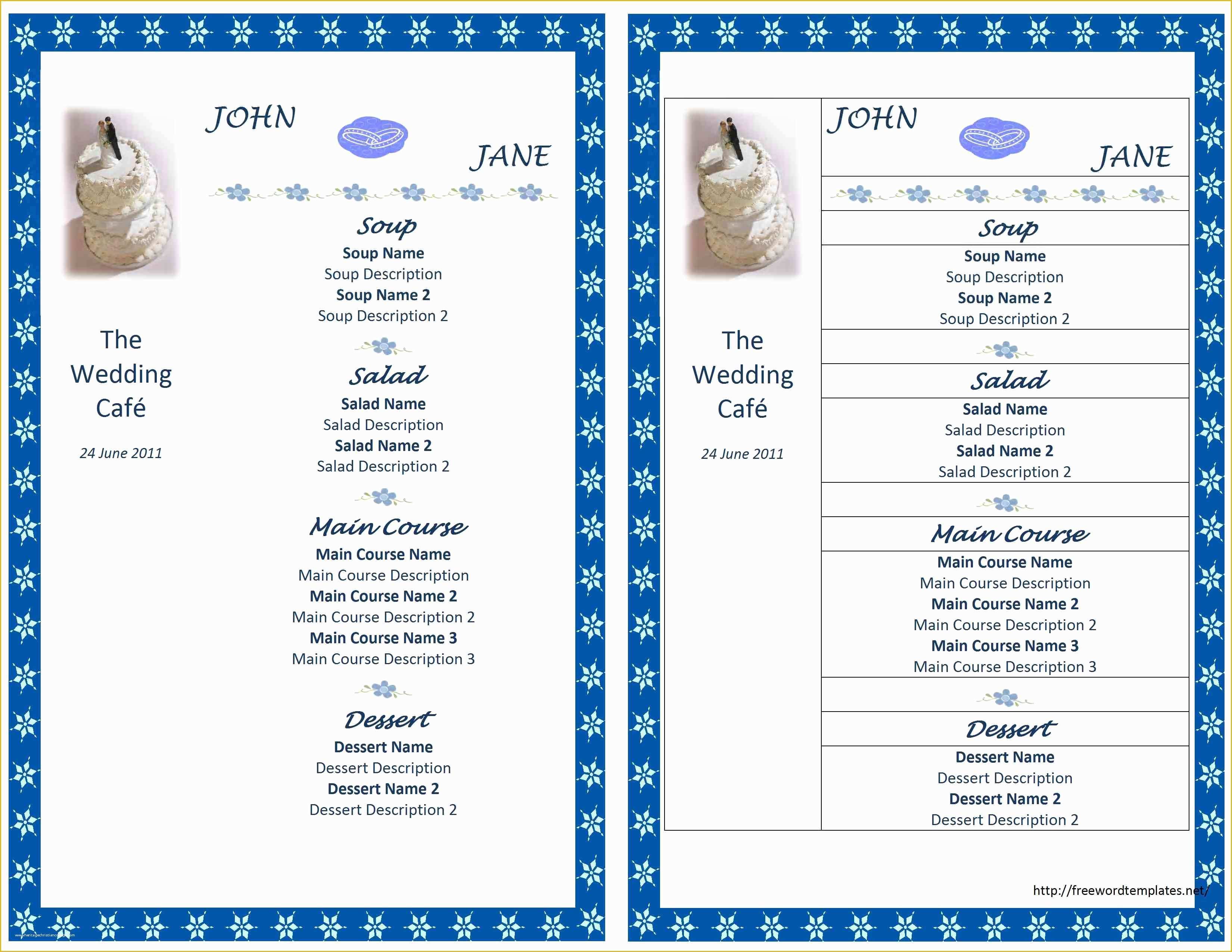 Free Catering Menu Templates for Microsoft Word Of Restaurant Menu Template