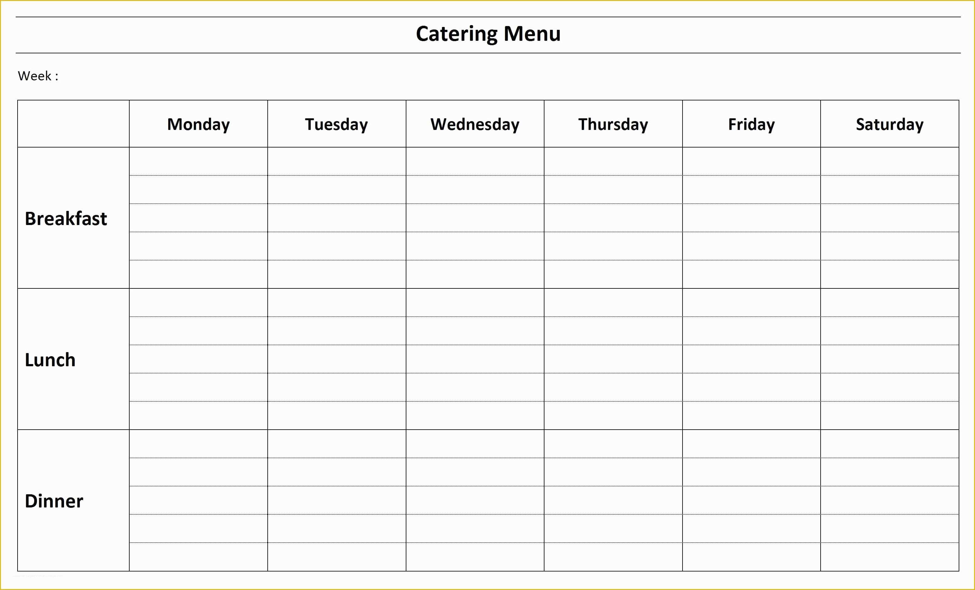 Free Catering Menu Templates Of Free Catering Menu Template