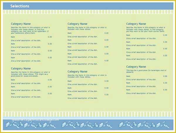 Free Catering Menu Templates Of Free Restaurant Menu Templates Microsoft Word Templates