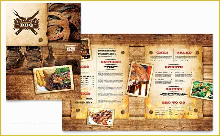 Free Catering Menu Templates Of Steakhouse Bbq Restaurant Menu Template Word & Publisher
