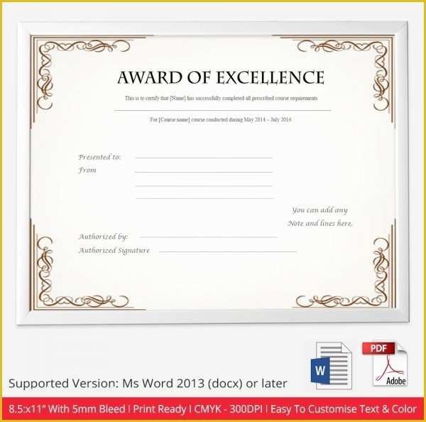 free-certificate-of-excellence-template-of-52-free-printable