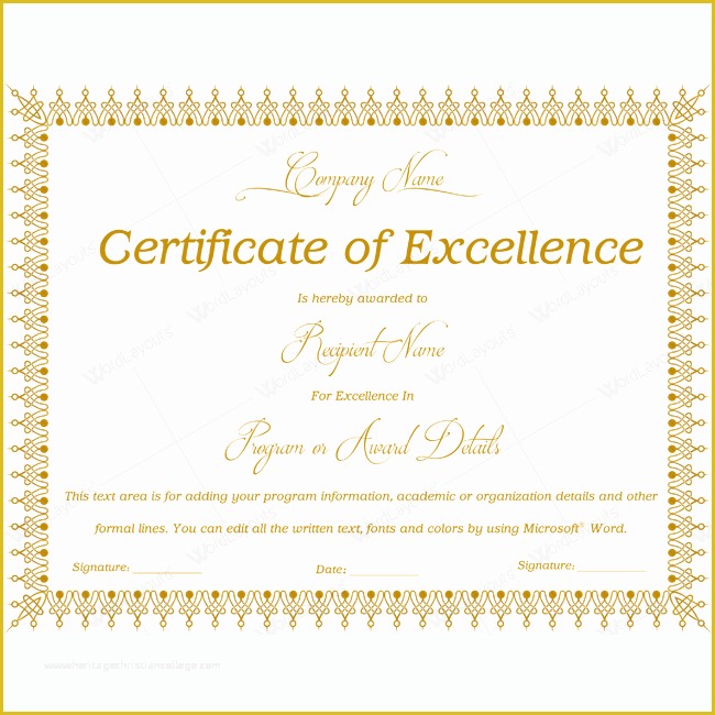 Free Certificate Of Excellence Template Of 89 Elegant Award Certificates for Business and School events