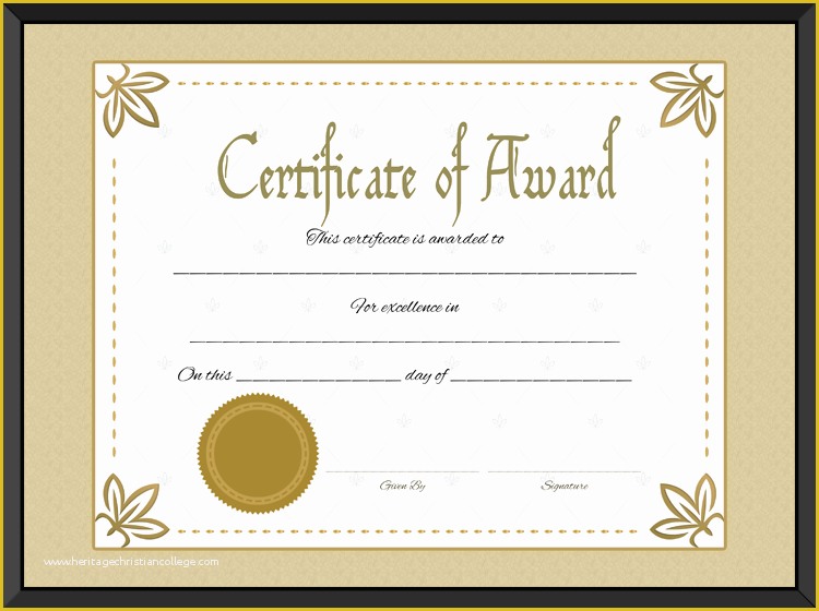 Free Certificate Of Excellence Template Of Award Certificate Of Excellence Template