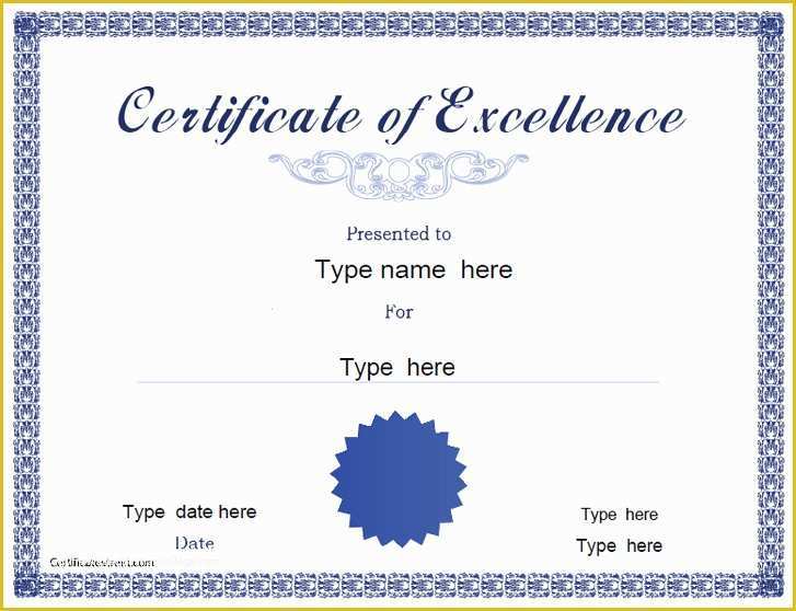 Free Certificate Of Excellence Template Of Certificate Street Free Award Certificate Templates No