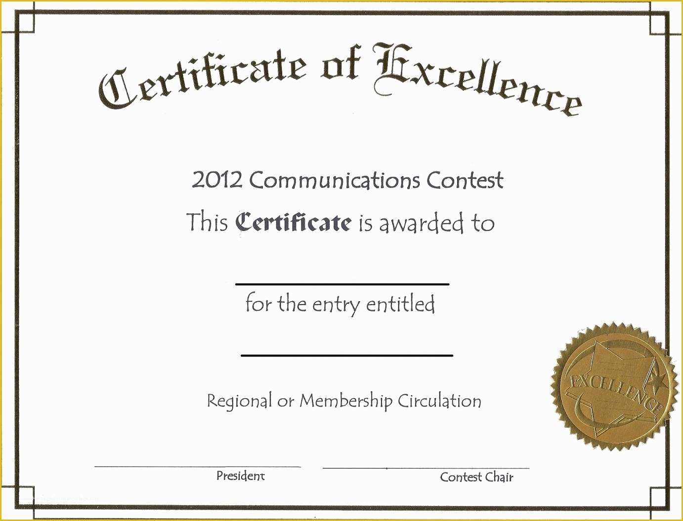 Free Certificate Of Excellence Template Of Free Editable Certificate Of Excellence Template Example