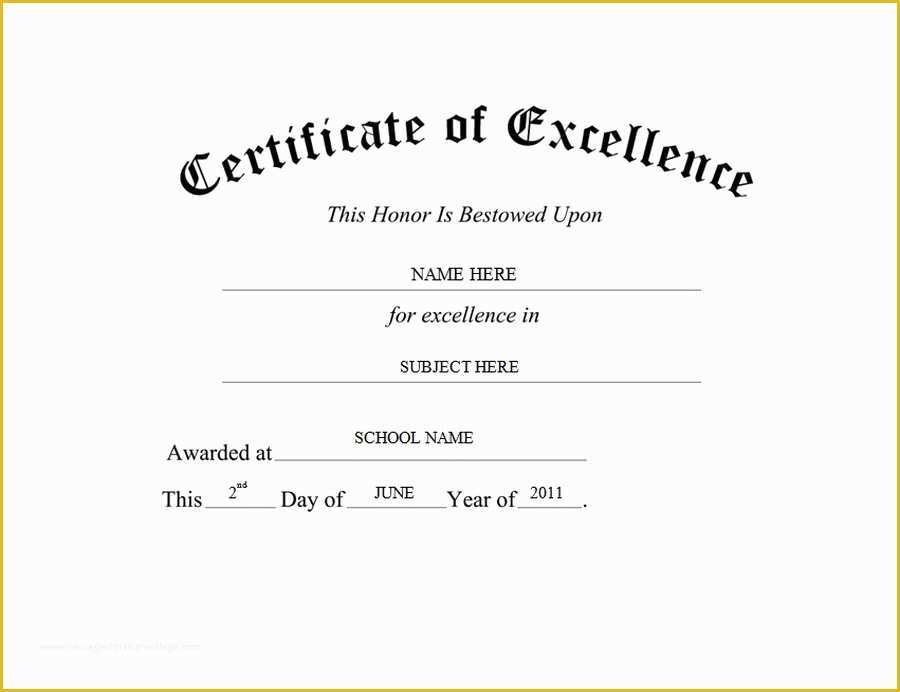 Free Certificate Of Excellence Template Of Geographics Certificates