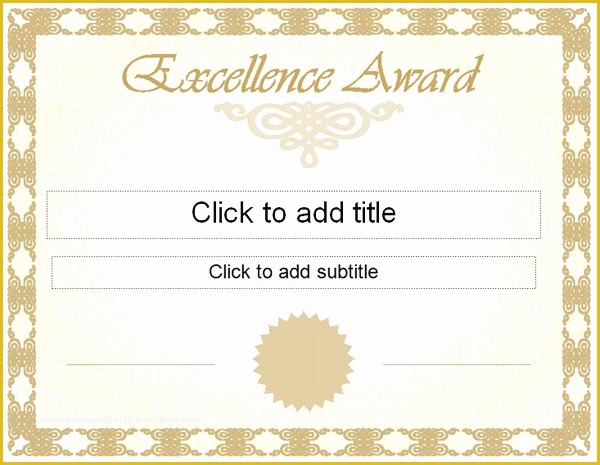 Free Certificate Of Excellence Template Of Golden Excellence Award Certificate Template