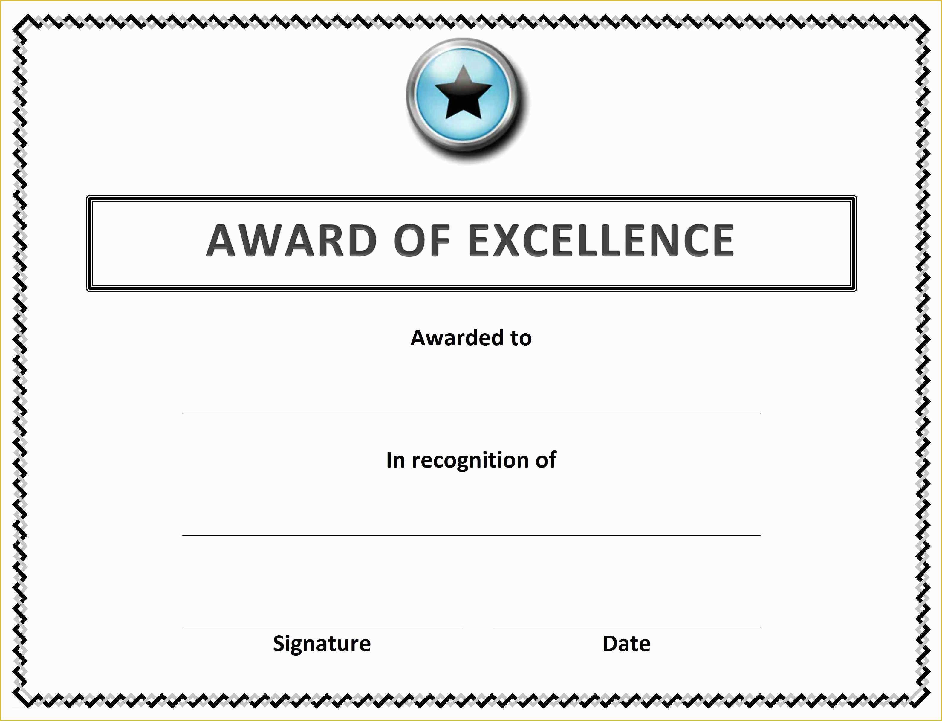 Free Certificate Of Excellence Template Of Microsoft Fice Certificate Templates