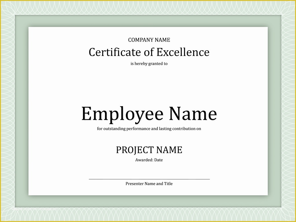 Free Certificate Of Excellence Template Of Minimalist Design Of Business Certificate Of Excellence