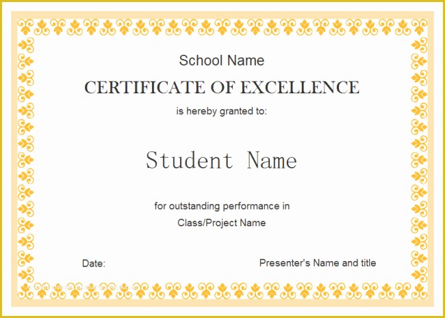 Free Certificate Of Excellence Template Of Perfect Example Of Editable Certificate Of Excellence