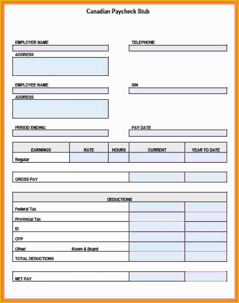 Free Check Stub Template Excel Of 12 Pay Stub Example Excel