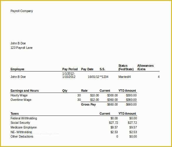 Free Check Stub Template Excel Of 24 Pay Stub Templates Samples Examples & formats