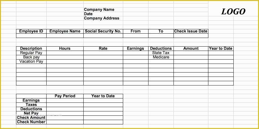 Free Check Stub Template Excel Of 29 Great Pay Slip Paycheck Stub Templates Free