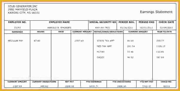 Free Check Stub Template Excel Of 5 Payroll Checks Templates Free