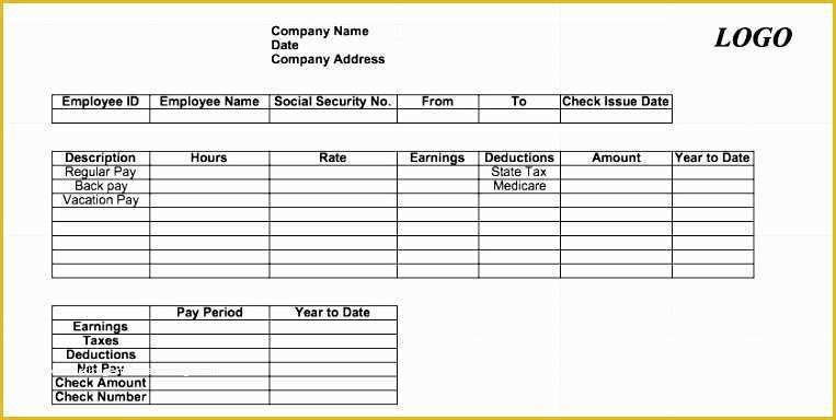 Free Check Stub Template Excel Of 7 Excel Paycheck Template Exceltemplates Exceltemplates