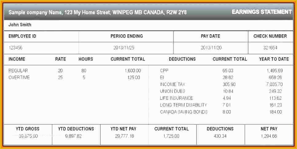 Free Check Stub Template Excel Of 7 Paycheck Stub Template for Excel